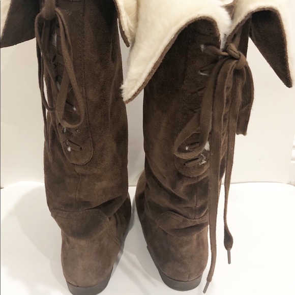 Just Fab Women Brown lace up/zipper boots size 9 - Picture 2 of 3